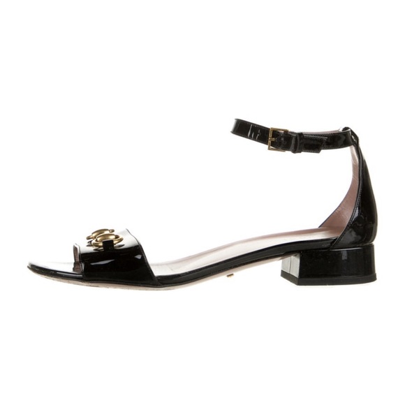Gucci Horsebit Accent Patent Leather Sandal - Picture 2 of 5